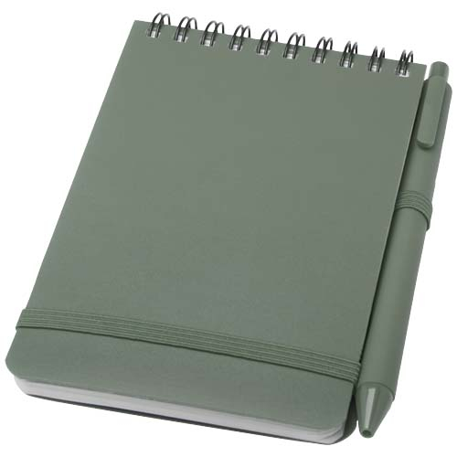 Carnet A6 recyclé personnalisable avec stylo Thalaasa Vert bruyère